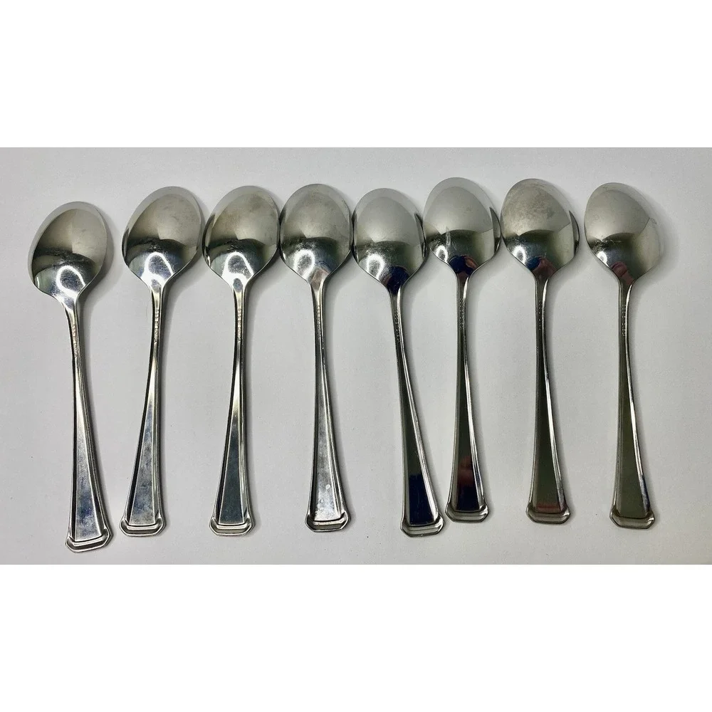 Oneida Stainless Oval Place Soup Spoons SSS Maestro St Leger Flatware Lot 8 #2